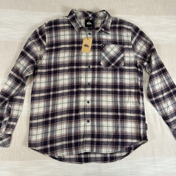 Quiksilver Other - Quiksilver‎ NWT Sz XL Mens Long Sleeve Flannel Shirt Purple Plaid Button Up